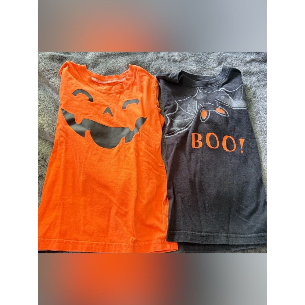 Carter's Orange and Black Kids' Graphic Halloween Tee Duo / bundle 5T unisex